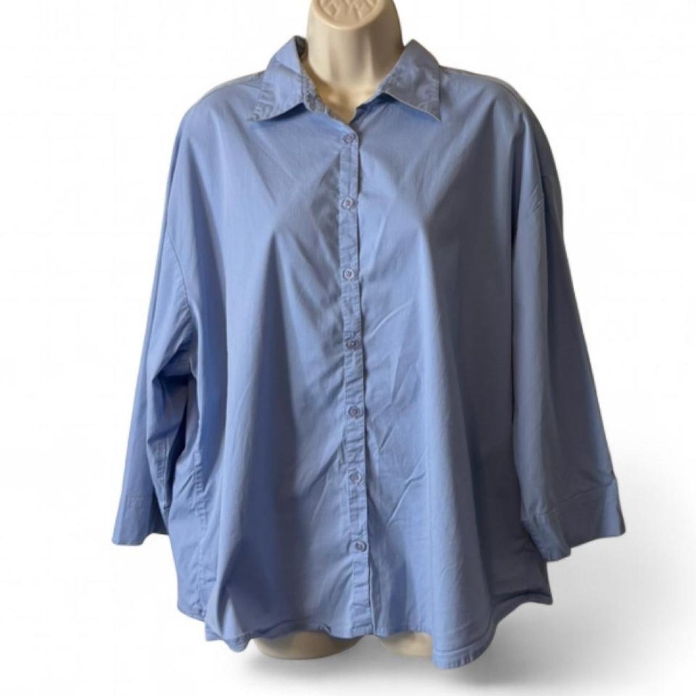 Vintage 90s Sonoma Jeans Co Light Blue Button Up Shirt, Women's‎ Size 1X